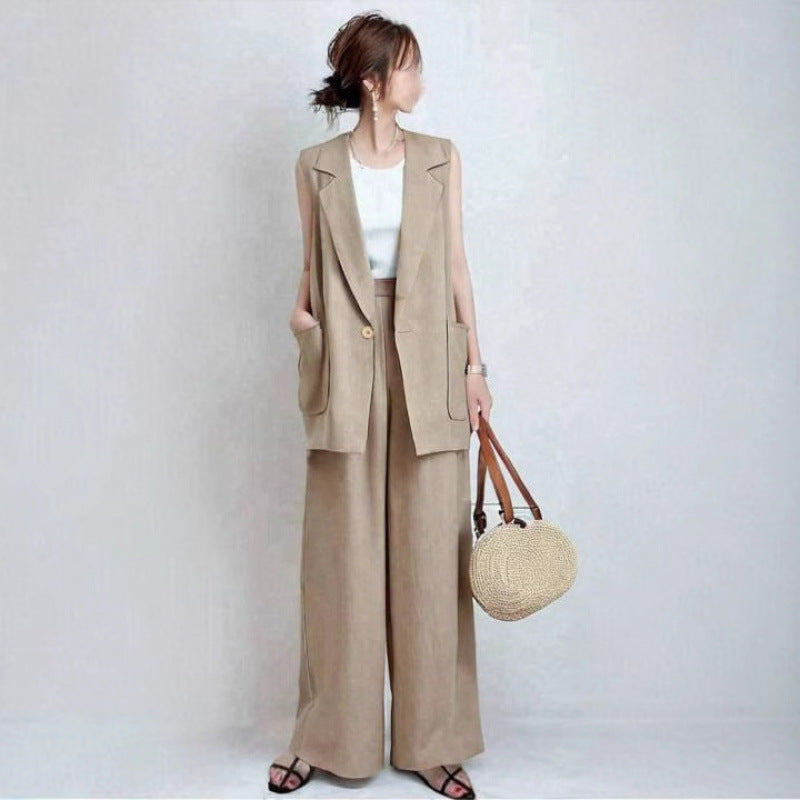 Wide-leg pants two-piece