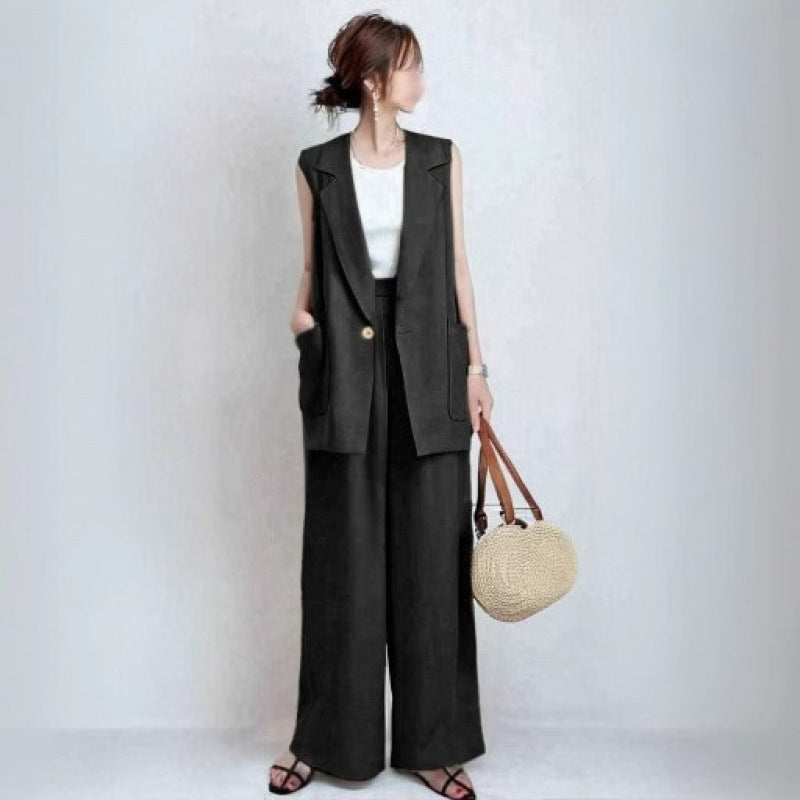 Wide-leg pants two-piece