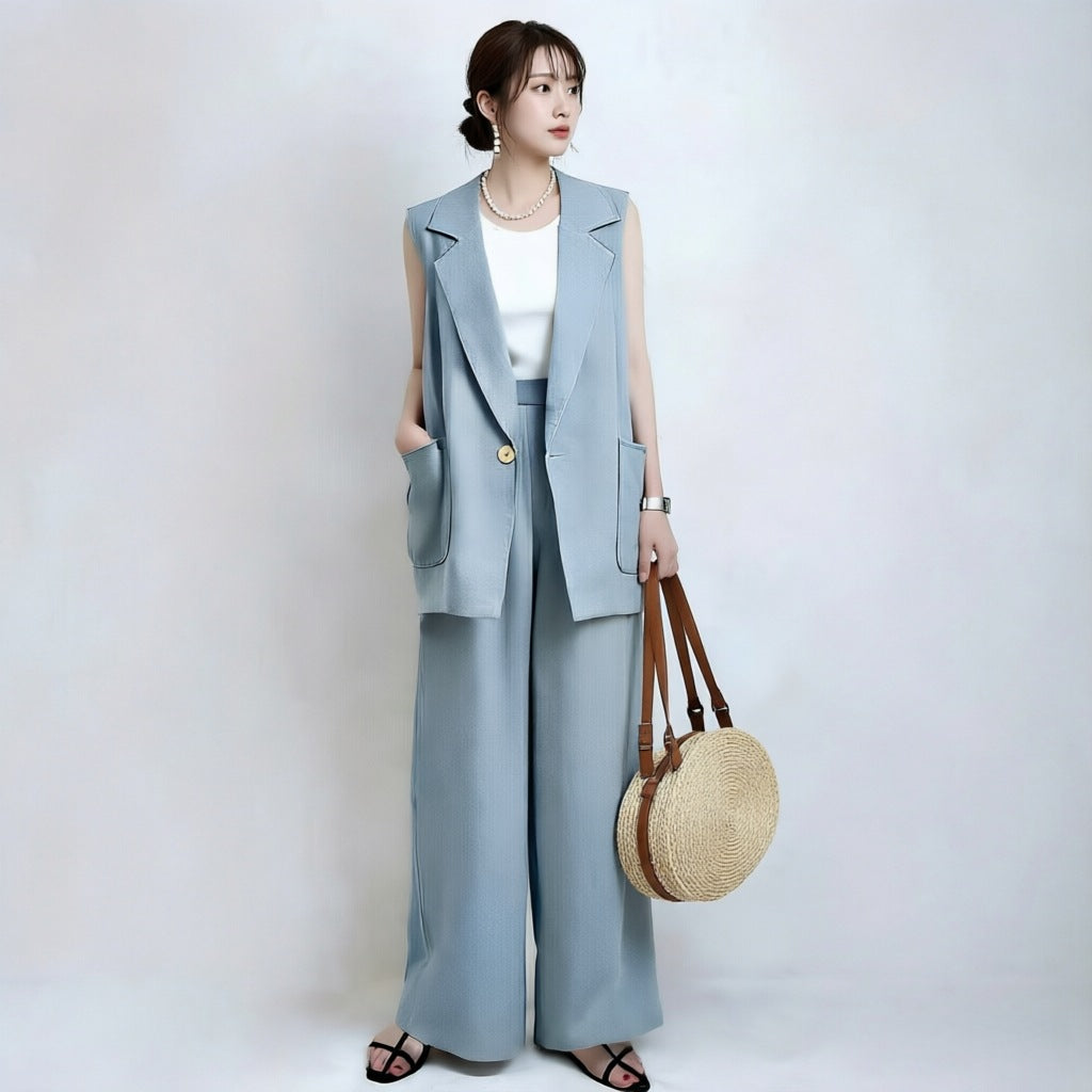 Wide-leg pants two-piece