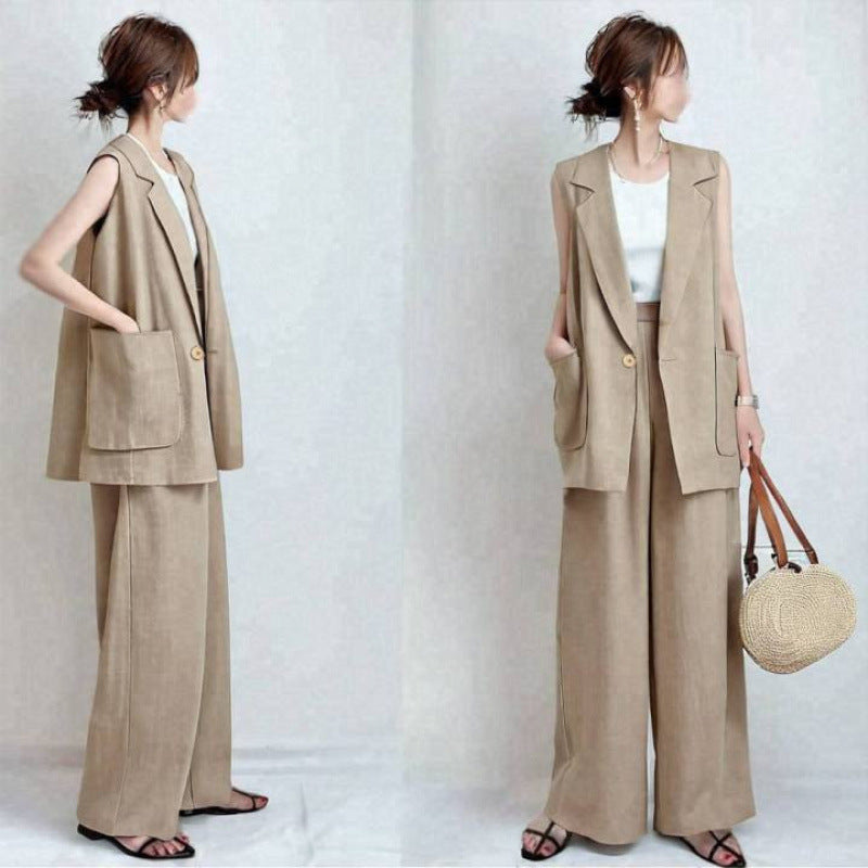 Wide-leg pants two-piece