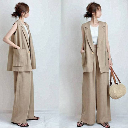 Wide-leg pants two-piece