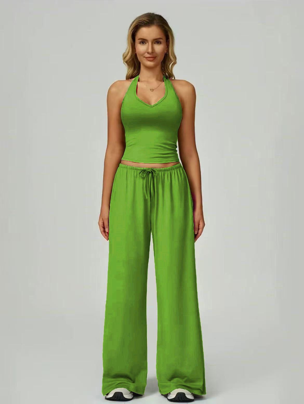 Wide-leg pants two-piece set