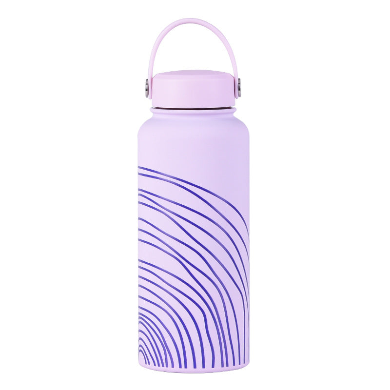 Wide Mouth Insulated Sports Water Bottle with Handle