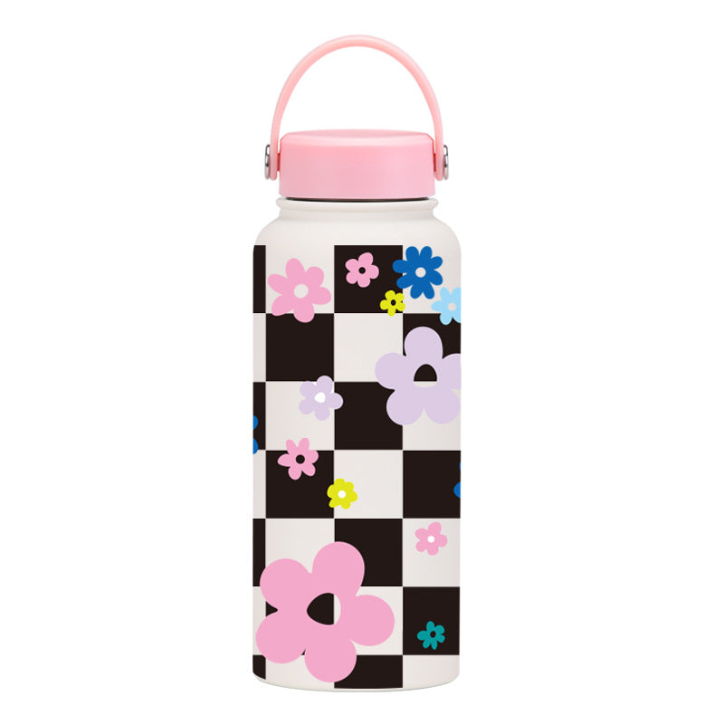Wide Mouth Insulated Sports Water Bottle with Handle