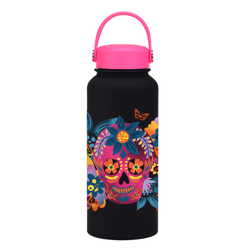 Wide Mouth Insulated Sports Water Bottle with Handle