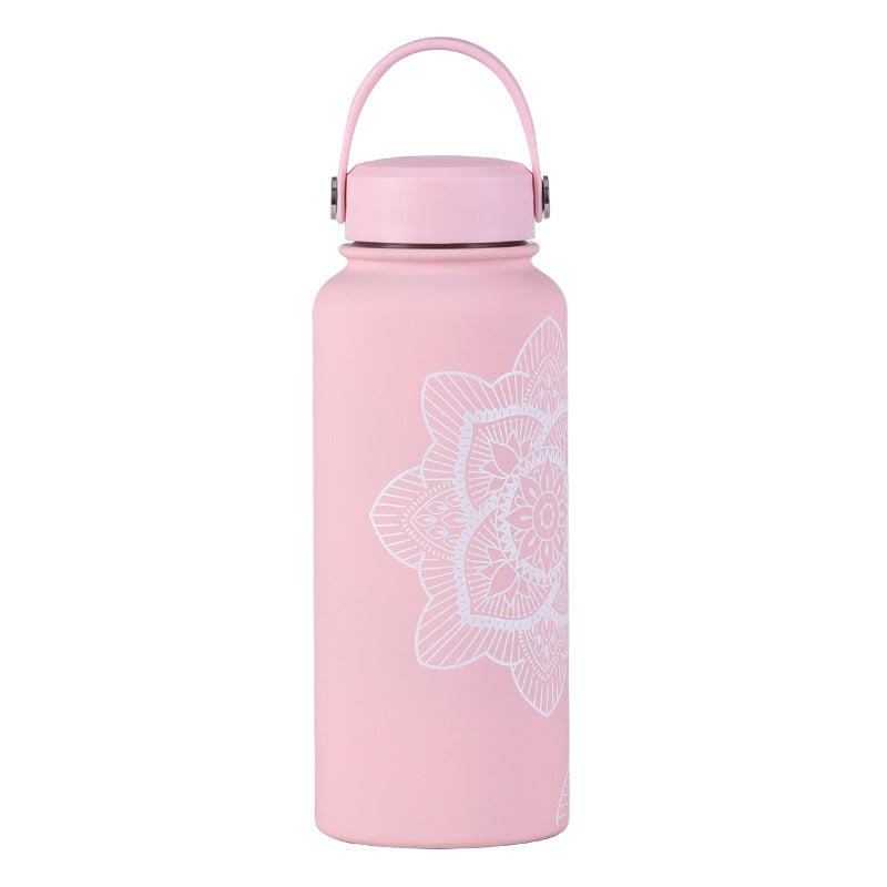 Wide Mouth Insulated Sports Water Bottle with Handle