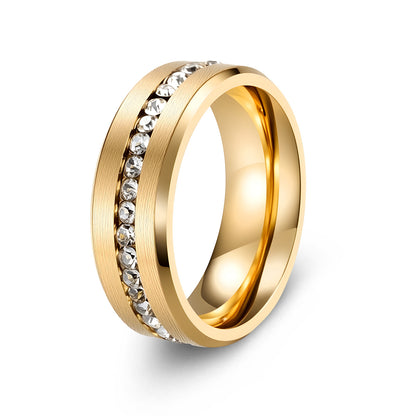 Wide Single Row Full Diamond Zircon Ring