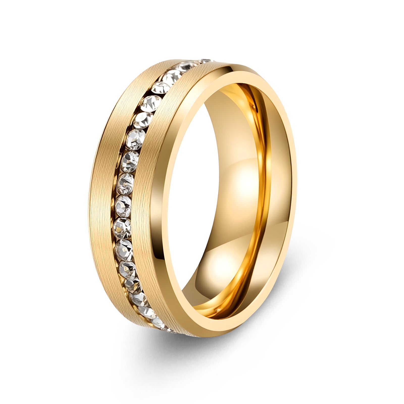 Wide Single Row Full Diamond Zircon Ring