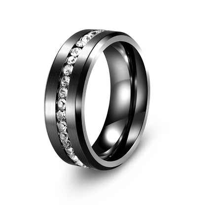 Wide Single Row Full Diamond Zircon Ring