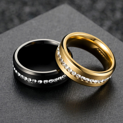 Wide Single Row Full Diamond Zircon Ring