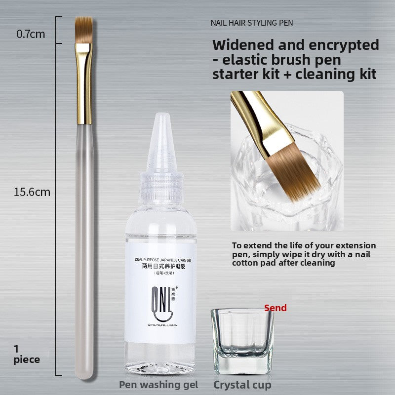 Widened Gold Copper Tube Nail Art Brush for Gradient Designs