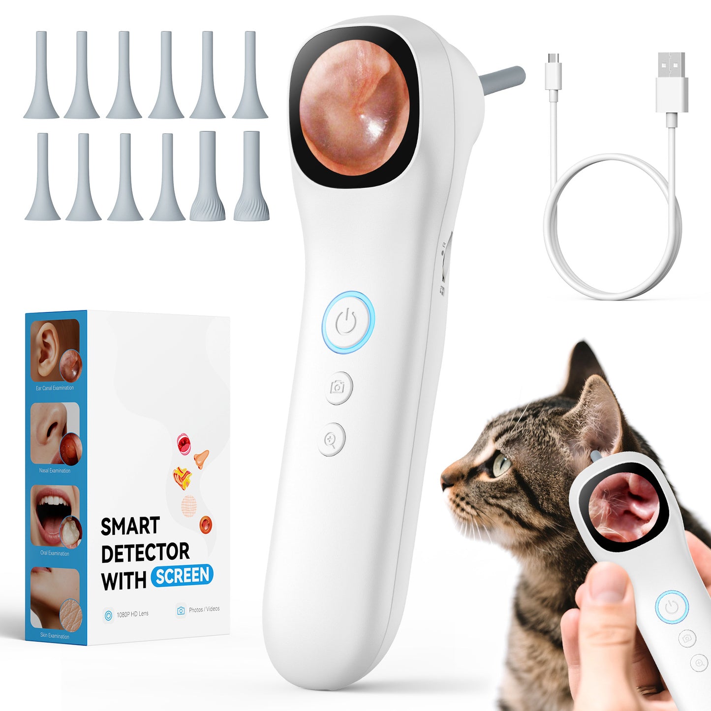 WiFi Pet Ear Canal Endoscope with Animal Euff