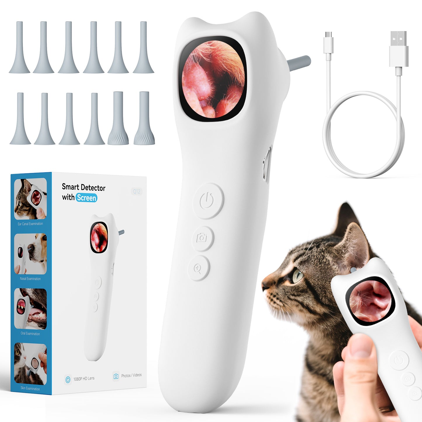 WiFi Pet Ear Canal Endoscope with Animal Euff