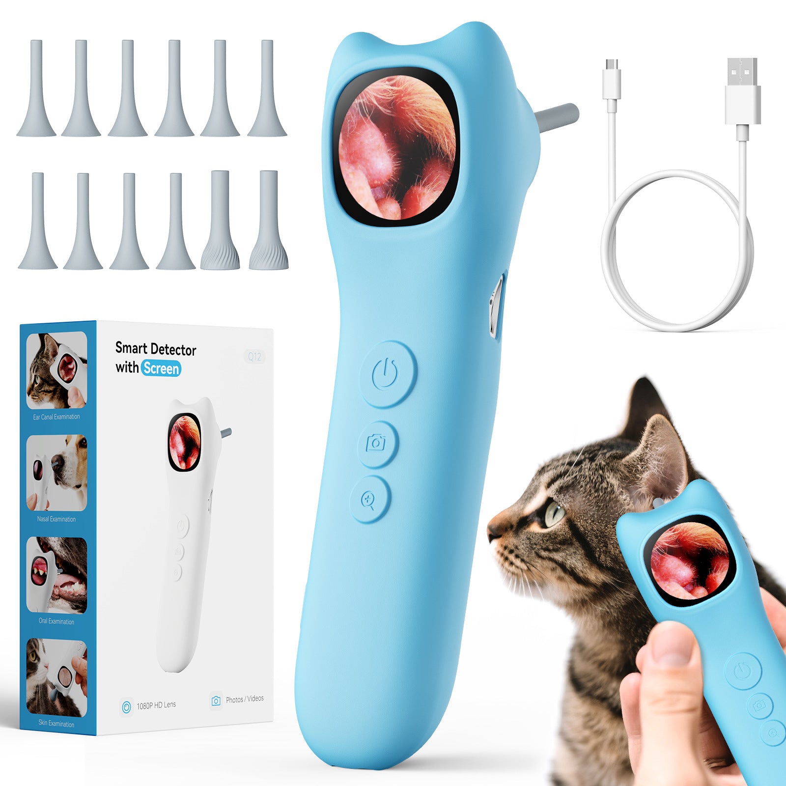 WiFi Pet Ear Canal Endoscope with Animal Euff