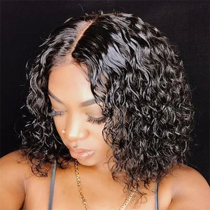 Wig Black Short Fluffy Chemical Fiber Headgear