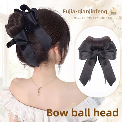 Wig, bun hairstyle, wig, female faux hair