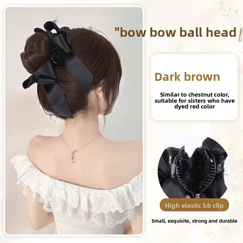 Wig, bun hairstyle, wig, female faux hair