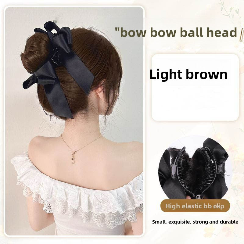 Wig, bun hairstyle, wig, female faux hair
