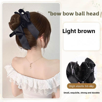 Wig, bun hairstyle, wig, female faux hair