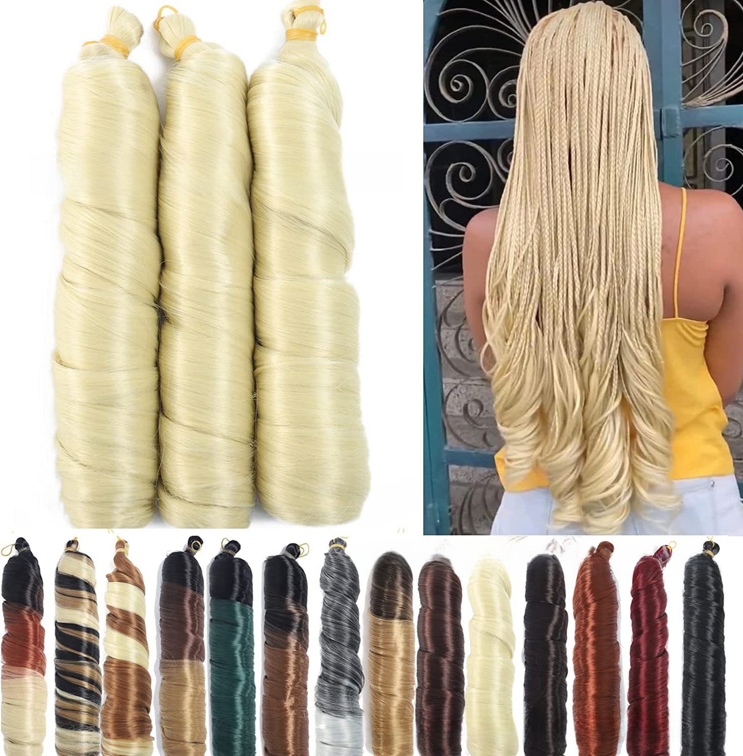 Wig with French Curls, Long Wavy Hair