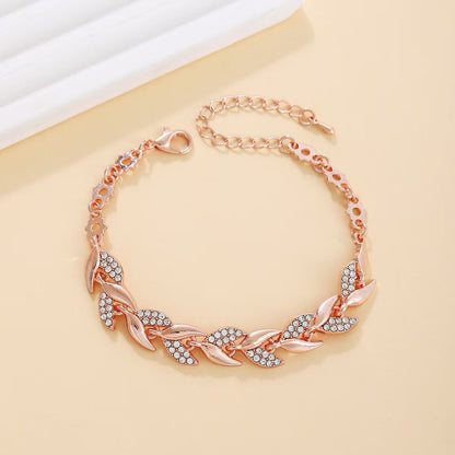 Willow Leaf Diamond Encrusted Cuban Chain Jewelry