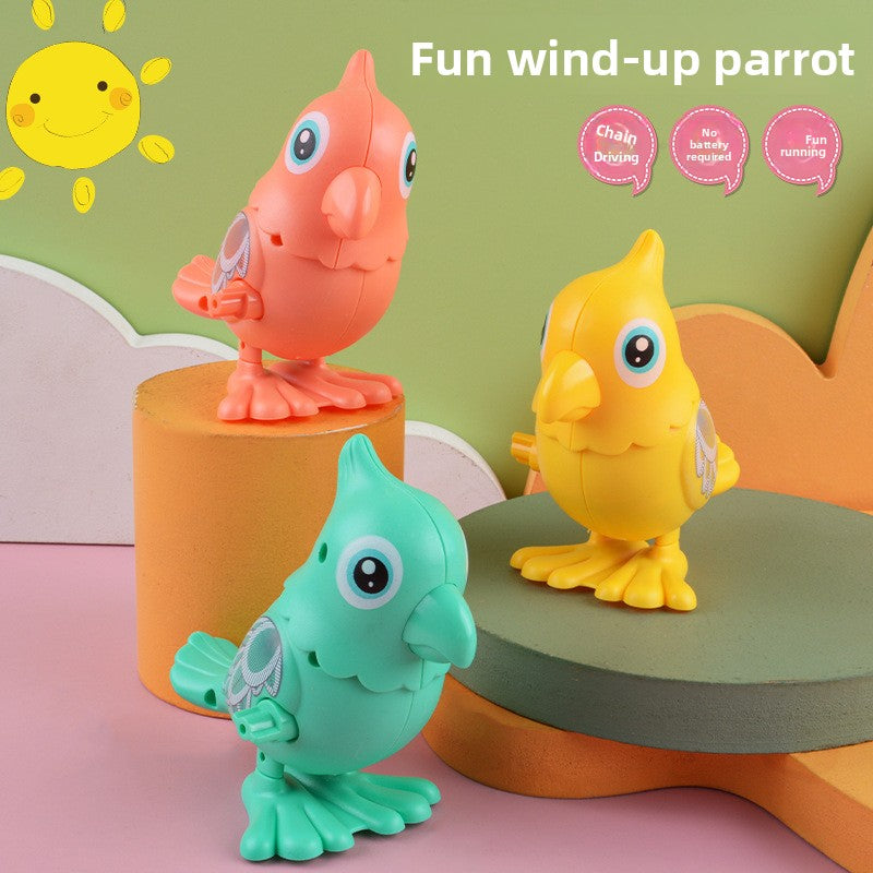 Wind Up Jumping Parrot Toy