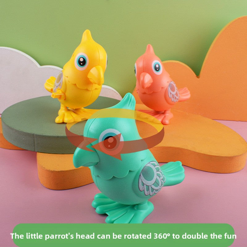 Wind Up Jumping Parrot Toy
