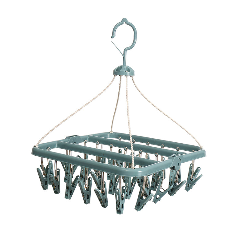 Windproof Clothes Drying Rack with Plastic Clips