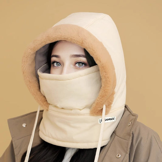 Windproof Winter Hat with Scarf and Mask for Women