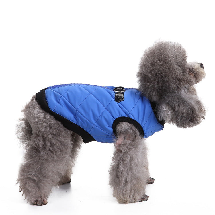Windproof zippered hooded pet clothing