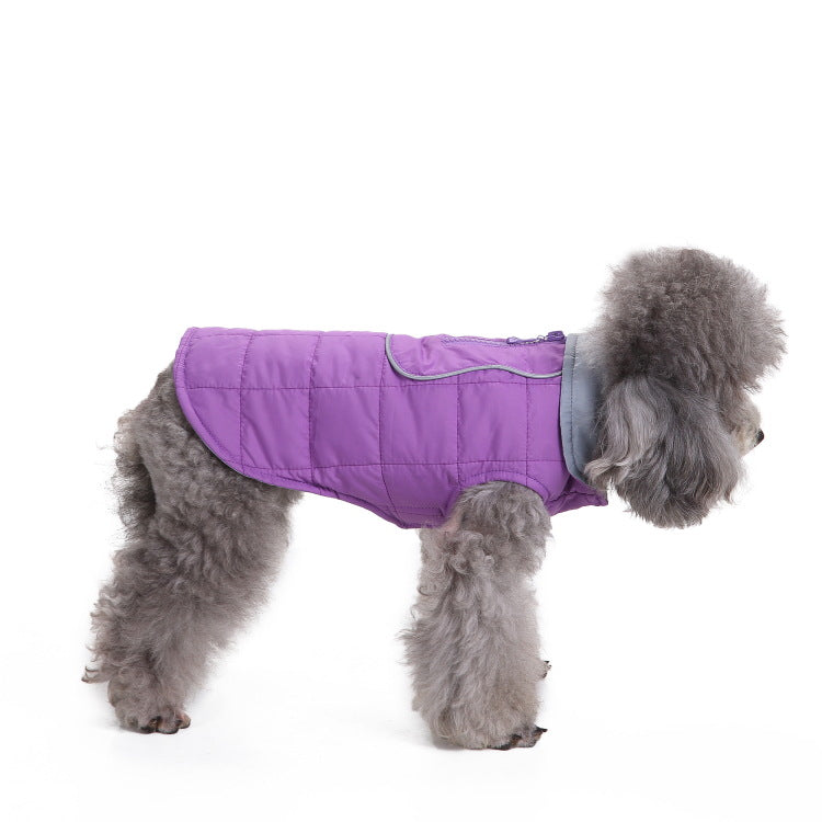 Windproof zippered hooded pet clothing