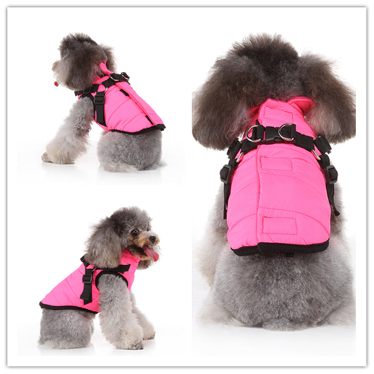 Windproof zippered hooded pet clothing