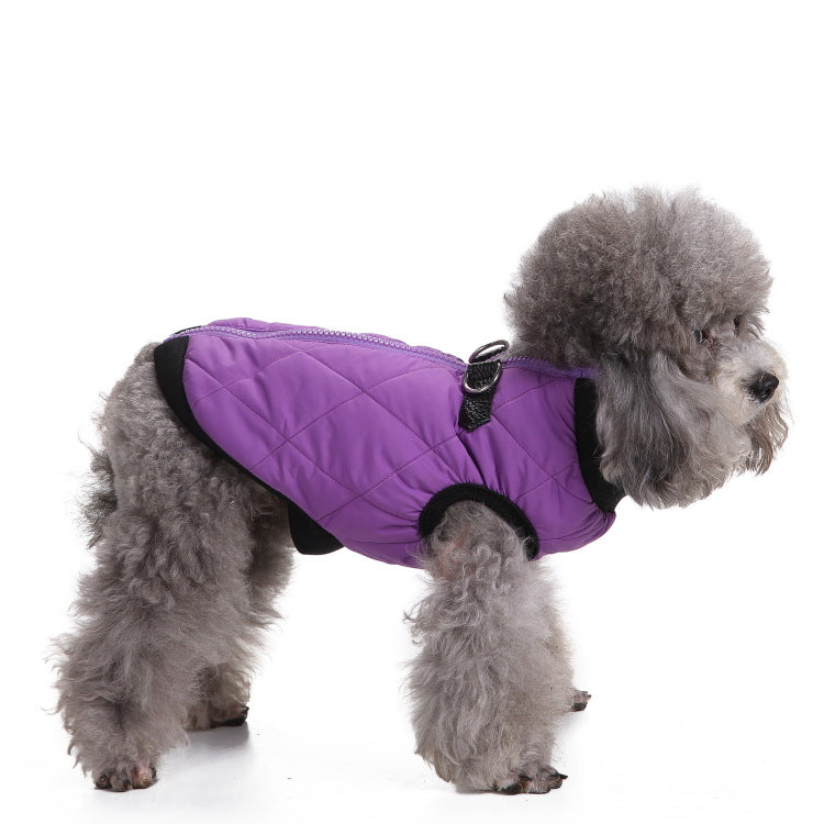 Windproof zippered hooded pet clothing