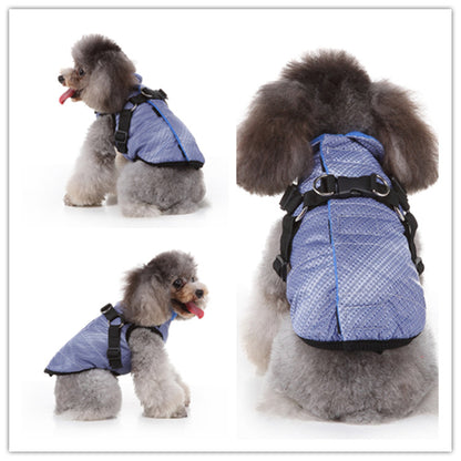 Windproof zippered hooded pet clothing