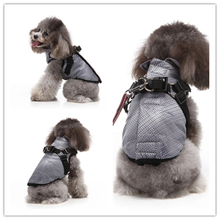 Windproof zippered hooded pet clothing
