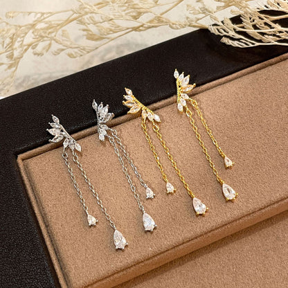 Wing Tassel Sterling Silver Earrings