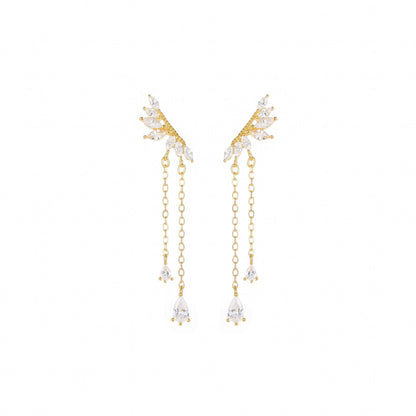 Wing Tassel Sterling Silver Earrings