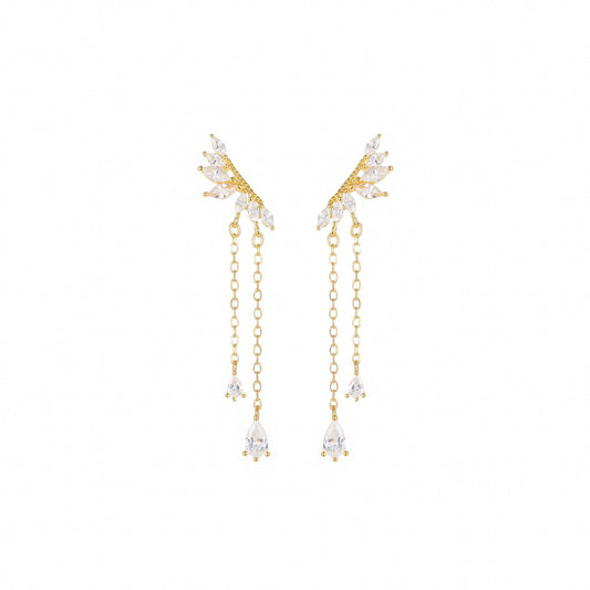 Wing Tassel Sterling Silver Earrings