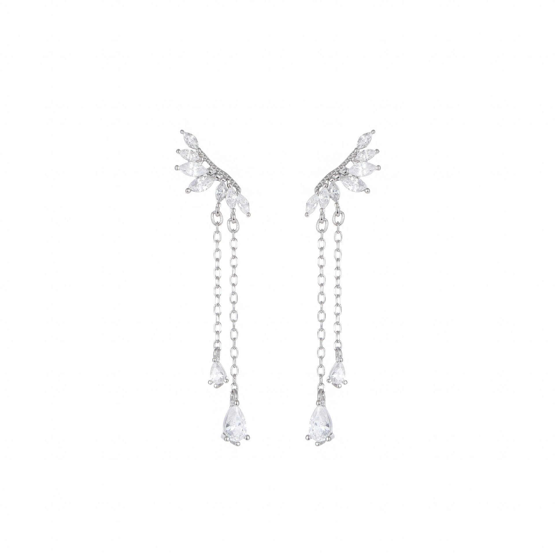 Wing Tassel Sterling Silver Earrings