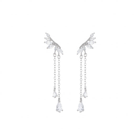 Wing Tassel Sterling Silver Earrings