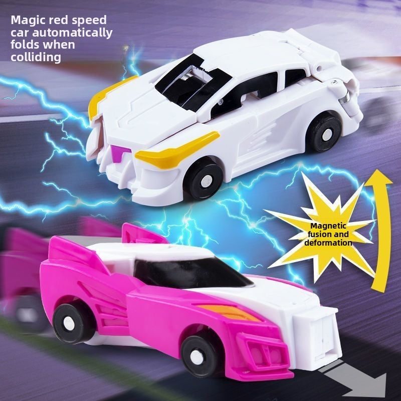 Winged Pegasus Transformable Toy with Magnetic Collision Feature