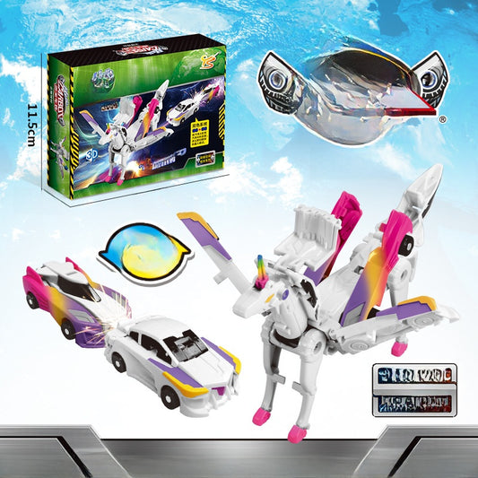 Winged Pegasus Transformable Toy with Magnetic Collision Feature