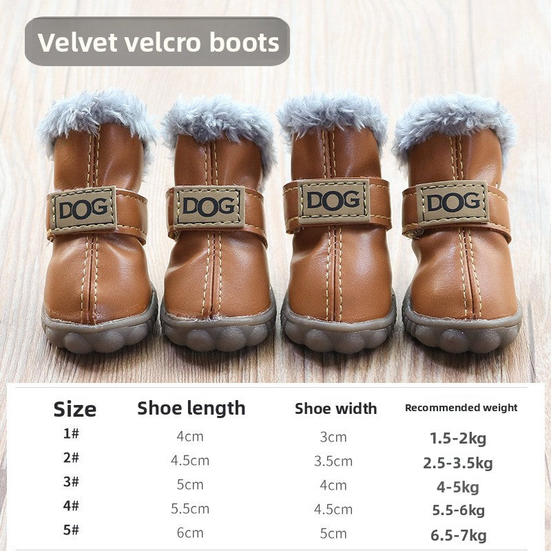 Winter Dog Shoes Non-Slip Warm Protective
