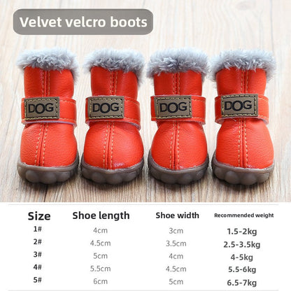 Winter Dog Shoes Non-Slip Warm Protective