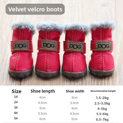 Winter Dog Shoes Non-Slip Warm Protective