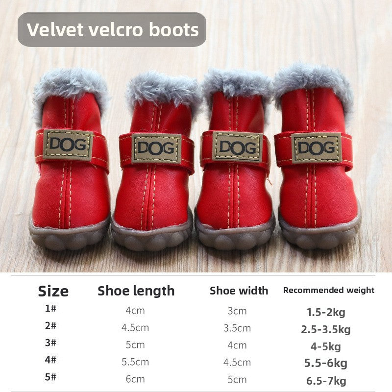 Winter Dog Shoes Non-Slip Warm Protective