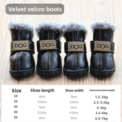 Winter Dog Shoes Non-Slip Warm Protective