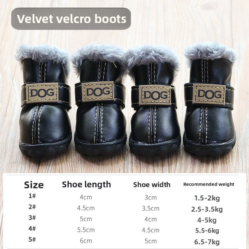 Winter Dog Shoes Non-Slip Warm Protective