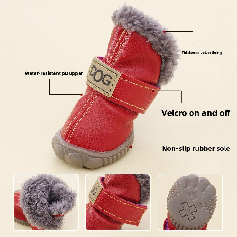 Winter Dog Shoes Non-Slip Warm Protective