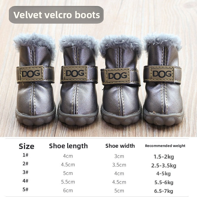 Winter Dog Shoes Non-Slip Warm Protective